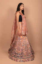 Copper Net Lehenga with Sequin & Cutdana Embroidery, Net Blouse and Dupatta