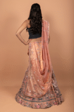 Copper Net Lehenga with Sequin & Cutdana Embroidery, Net Blouse and Dupatta - Image 2