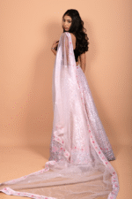 Pink Pitch Net Lehenga with Sequin & Bead Embroidery, Net Blouse and Dupatta