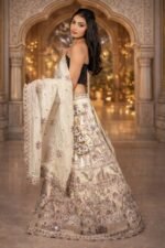 Lemon Yellow Tissue Georget Lehenga with Zardozi, Sequin & Bead Embroidery, Blouse and Dupatta - Image 2